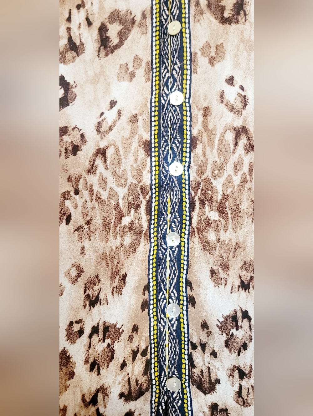 FIG & FLOWER Women Size M Multicolor Sleeveless Button Front Tunic Blouse - Picture 6 of 15